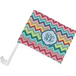 Retro Chevron Monogram Car Flag - Small