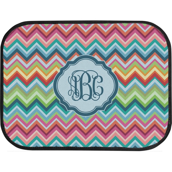 Retro Chevron Monogram Custom Car Floor Mats (Back Seat)