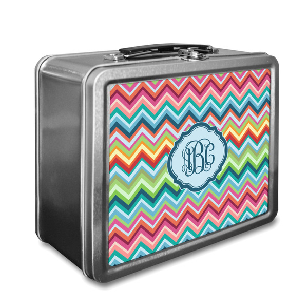 Custom Retro Chevron Monogram Lunch Box (Personalized)