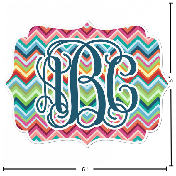 Retro Chevron Monogram Custom Shape Iron On Patches - L - APPROVAL