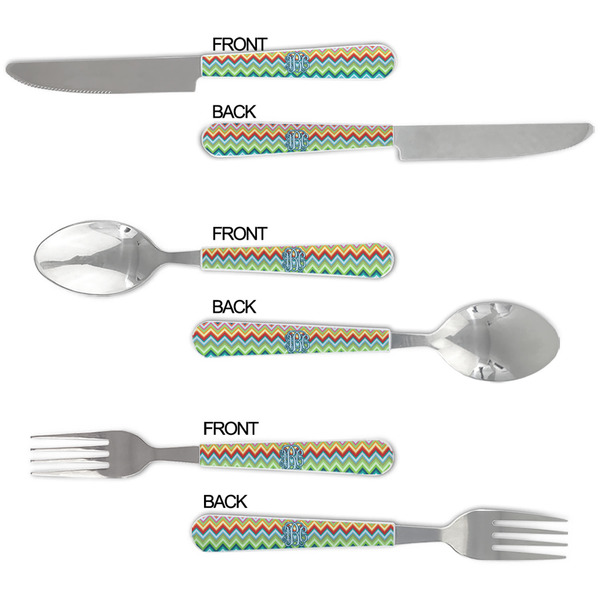 Retro Chevron Monogram Cutlery Set - APPROVAL
