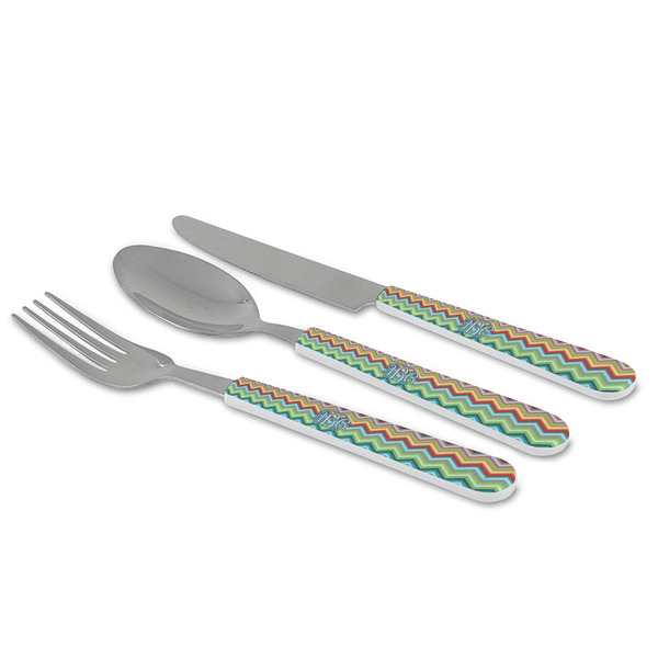 Retro Chevron Monogram Cutlery Set - MAIN