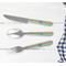 Retro Chevron Monogram Cutlery Set - w/ PLATE