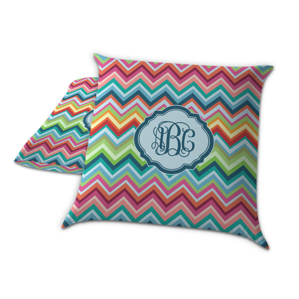 Retro Chevron Monogram Decorative Pillow Case - TWO
