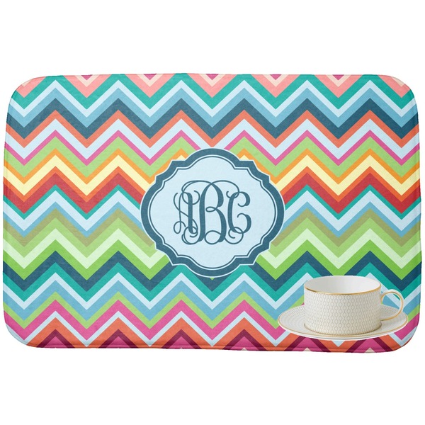 Retro Chevron Monogram Dish Drying Mat