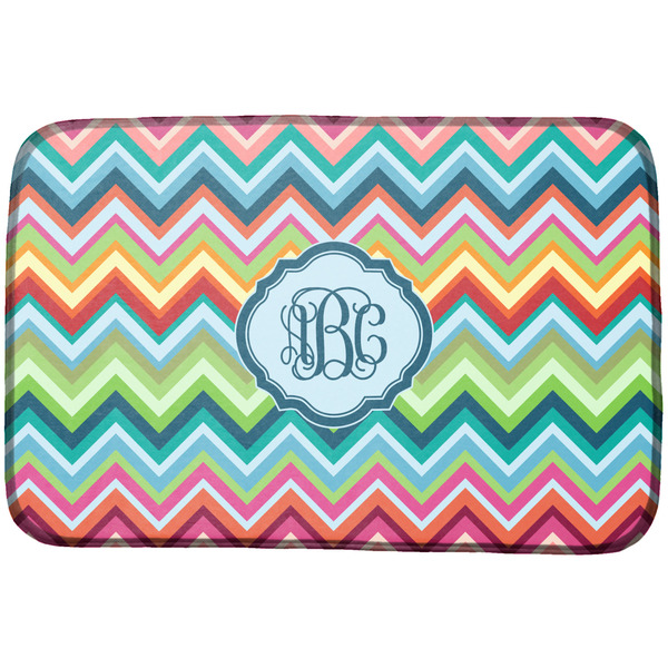 Custom Retro Chevron Monogram Dish Drying Mat (Personalized)