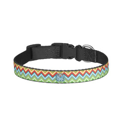 Retro Chevron Monogram Dog Collar - Large (Personalized)