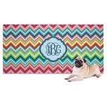 Retro Chevron Monogram Dog Towel (Personalized)
