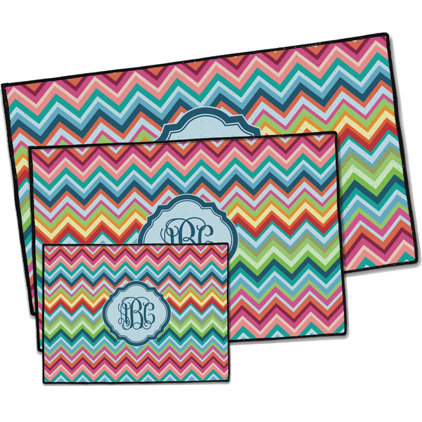 Retro Chevron Monogram Door Mats - PARENT MAIN