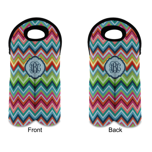 Retro Chevron Monogram Double Wine Tote - APPROVAL (new)