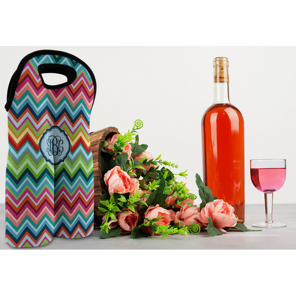 Retro Chevron Monogram Double Wine Tote - LIFESTYLE (new)