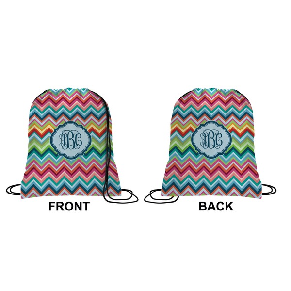 Retro Chevron Monogram Drawstring Backpack