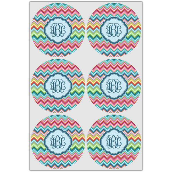 Retro Chevron Monogram Drink Topper - Large - Set of 6