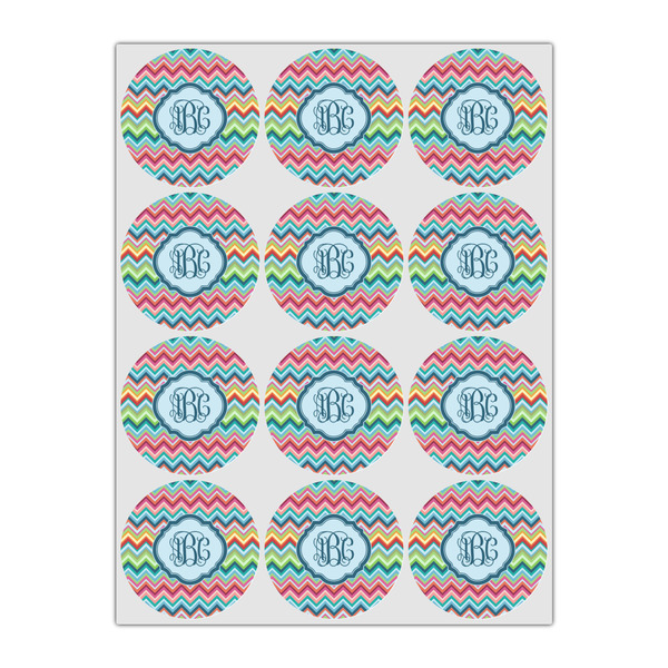 Retro Chevron Monogram Drink Topper - Small - Set of 12