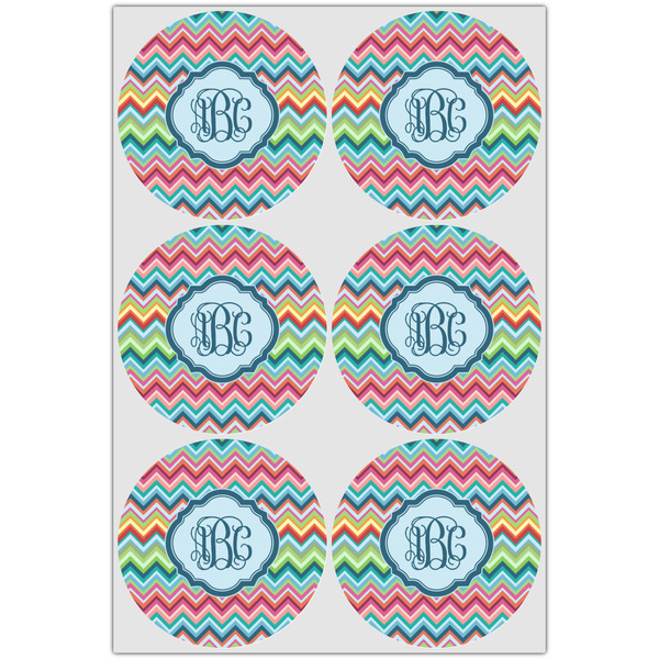 Retro Chevron Monogram Drink Topper - XLarge - Set of 6