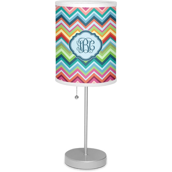 Custom Retro Chevron Monogram Lamp with Drum Shade