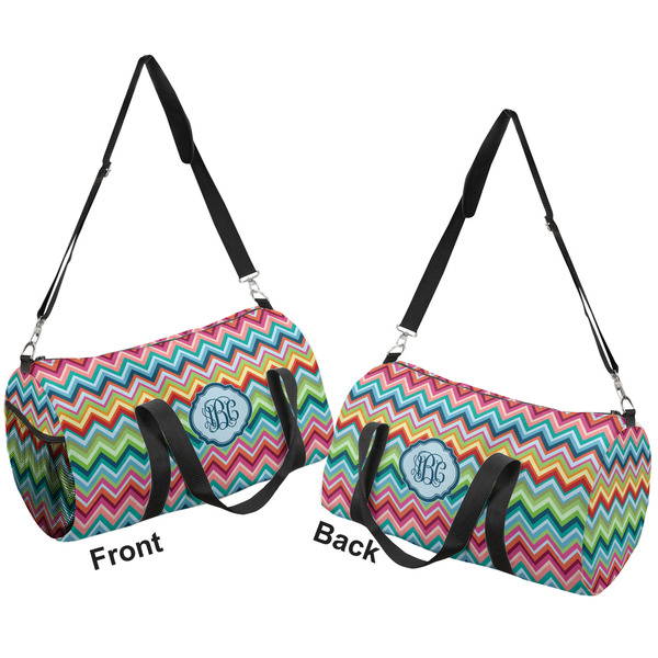 Retro Chevron Monogram Duffle bag large front and back sides