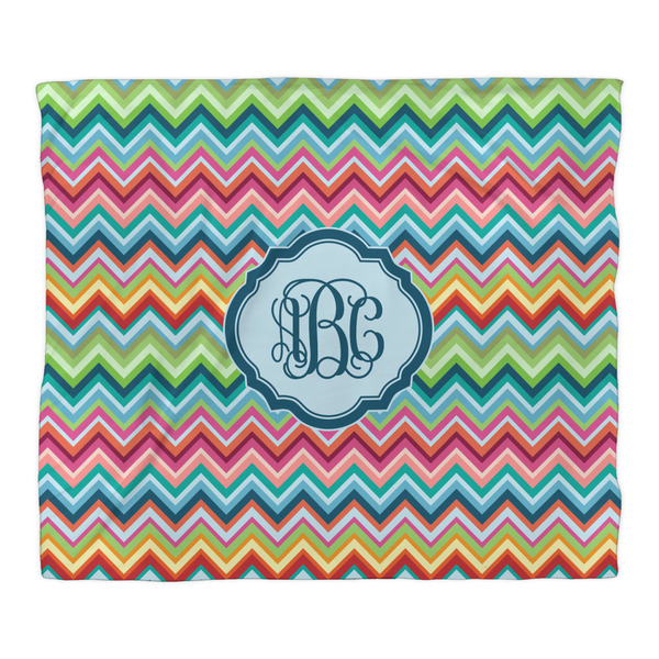 Retro Chevron Monogram Duvet Cover - King - Front