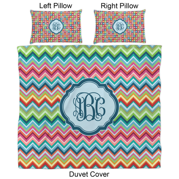 Retro Chevron Monogram Duvet Cover Set - King - Approval