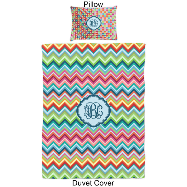 Retro Chevron Monogram Duvet Cover Set - Twin - Approval