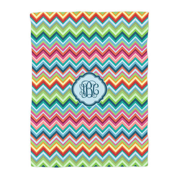Retro Chevron Monogram Duvet Cover - Twin - Front