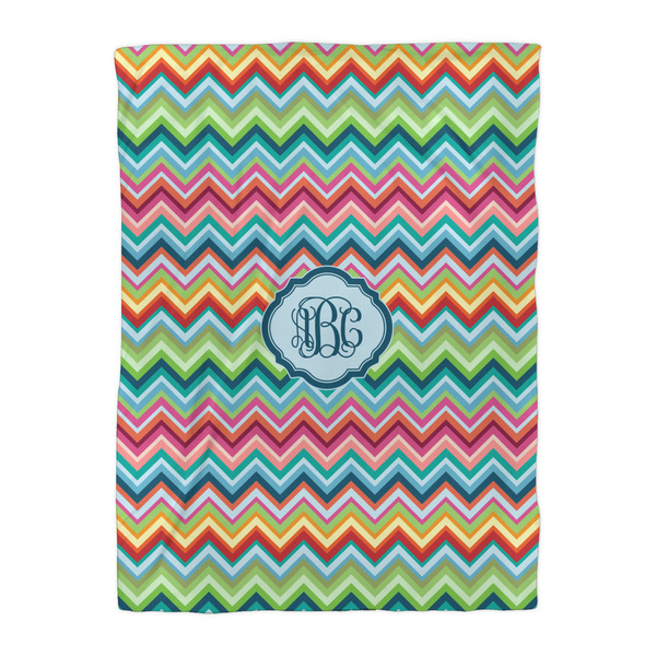 Retro Chevron Monogram Duvet Cover - Twin XL - Front