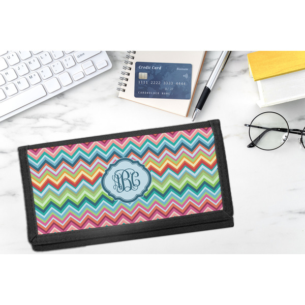 Retro Chevron Monogram DyeTrans Checkbook Cover - LIFESTYLE