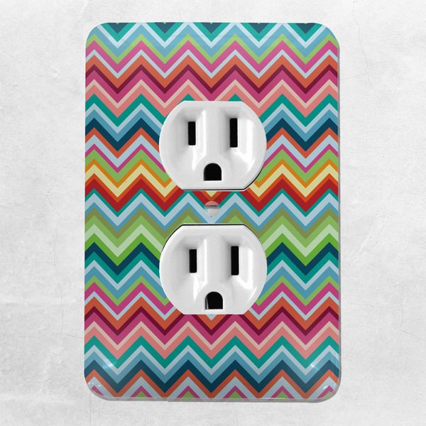Retro Chevron Monogram Electric Outlet Plate - LIFESTYLE