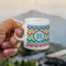 Retro Chevron Monogram Espresso Cup - 3oz LIFESTYLE (new hand)