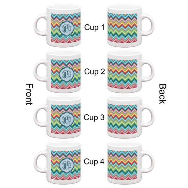 Retro Chevron Monogram Espresso Cup Set of 4 - Apvl