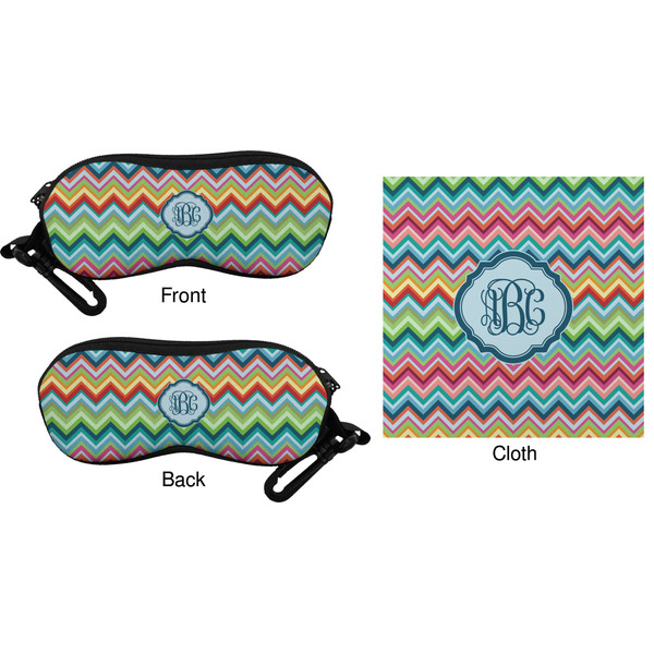 Retro Chevron Monogram Eyeglass Case & Cloth (Approval)