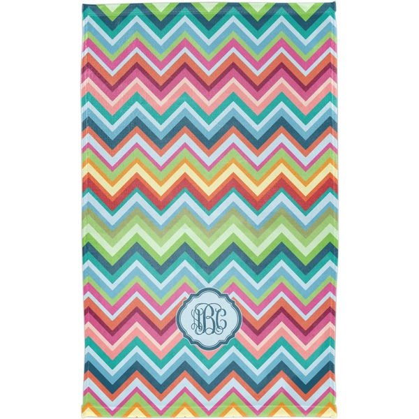 Retro Chevron Monogram Finger Tip Towel - Full View