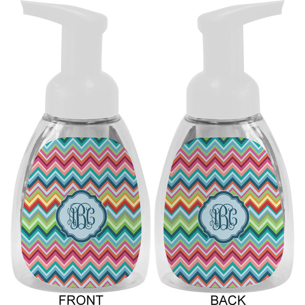 Retro Chevron Monogram Foam Soap Bottle Approval - White