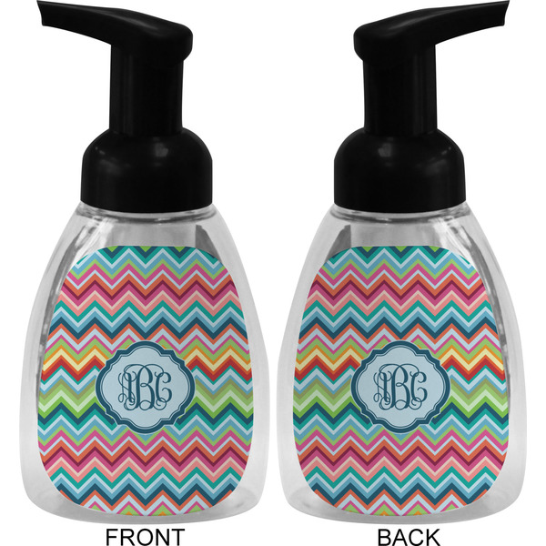 Retro Chevron Monogram Foam Soap Bottle (Front & Back)