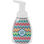 Retro Chevron Monogram Foam Soap Bottle - White