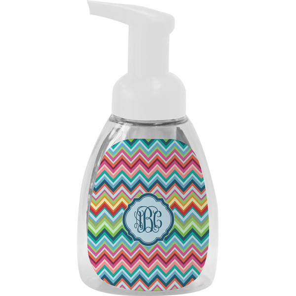 Custom Retro Chevron Monogram Foam Soap Bottle