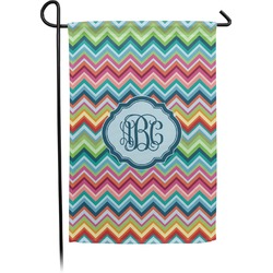 Retro Chevron Monogram Small Garden Flag - Double Sided