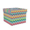 Retro Chevron Monogram Gift Boxes with Lid - Canvas Wrapped - Medium - Front/Main