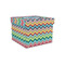 Retro Chevron Monogram Gift Boxes with Lid - Canvas Wrapped - Small - Front/Main