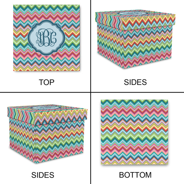 Retro Chevron Monogram Gift Boxes with Lid - Canvas Wrapped - X-Large - Approval