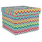 Retro Chevron Monogram Gift Boxes with Lid - Canvas Wrapped - X-Large - Front/Main