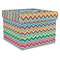 Retro Chevron Monogram Gift Box with Lid - Canvas Wrapped - X-Large