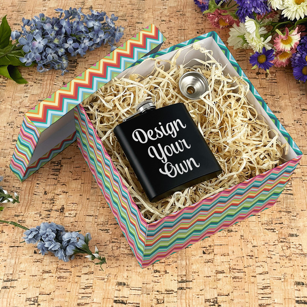 Retro Chevron Monogram Gift Boxes with Lid - Canvas Wrapped - X-Large - In Context