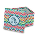 Retro Chevron Monogram Gift Box with Lid - Canvas Wrapped