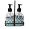 Retro Chevron Monogram Glass Soap & Lotion Bottles