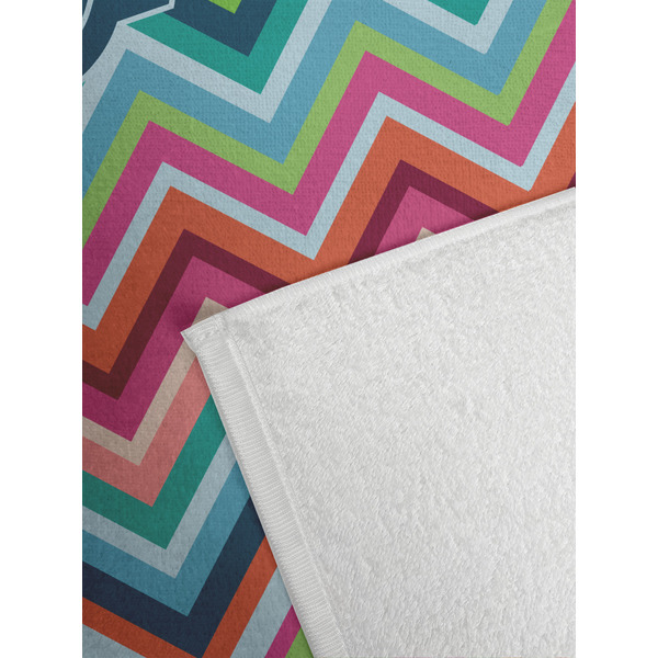 Retro Chevron Monogram Golf Towel - Detail
