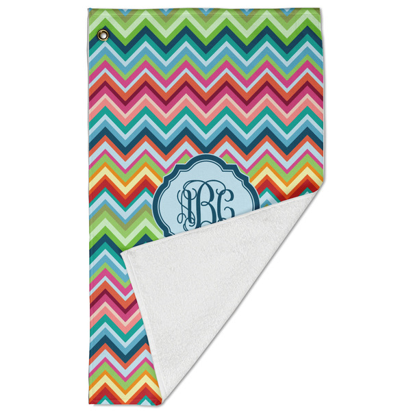 Retro Chevron Monogram Golf Towel - Folded (Large)