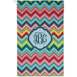Retro Chevron Monogram Golf Towel - Poly-Cotton Blend - Small