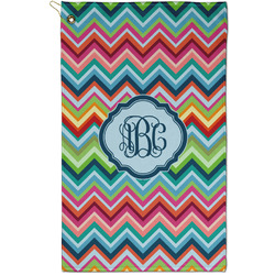Retro Chevron Monogram Golf Towel - Poly-Cotton Blend - Small