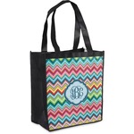 Retro Chevron Monogram Grocery Bag (Personalized)